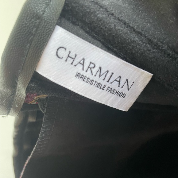 Charmian Glamorous Patchwork Corset Purple Black Women’s Large lace Up (J) - Picture 3 of 4